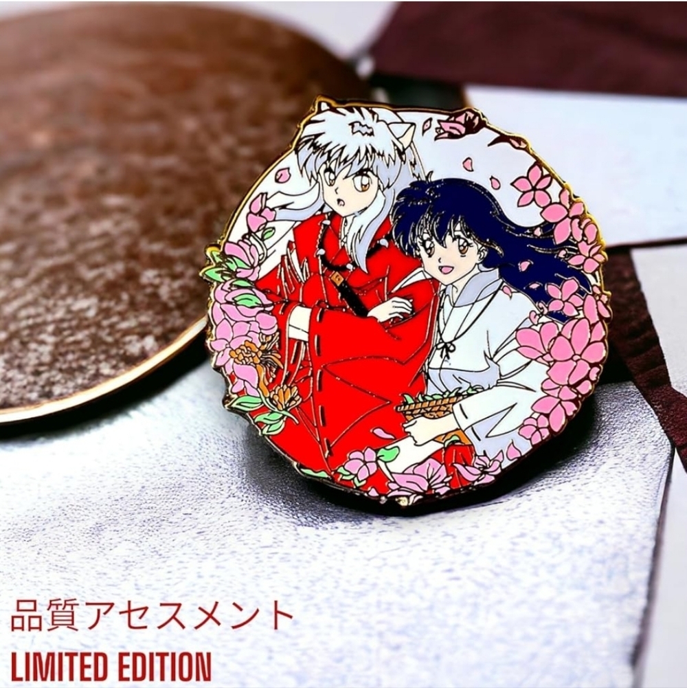 Limited Edition Red & White Anime Enamel Pin - Women Jewelry Inuyasha Kagome